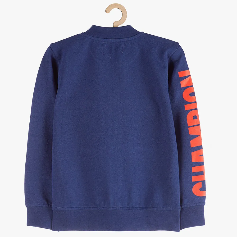 51015 Champion Sleeves Navy Blue Mock Neck Zipper 8443
