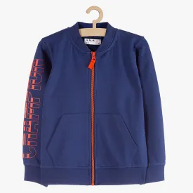 51015 Champion Sleeves Navy Blue Mock Neck Zipper 8443