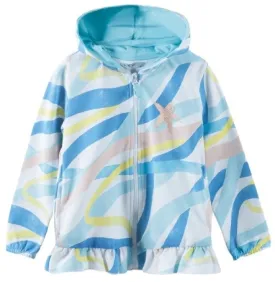 5.10.15 Star Fish & Lines Print White Terry Zipper Hoodie  13487