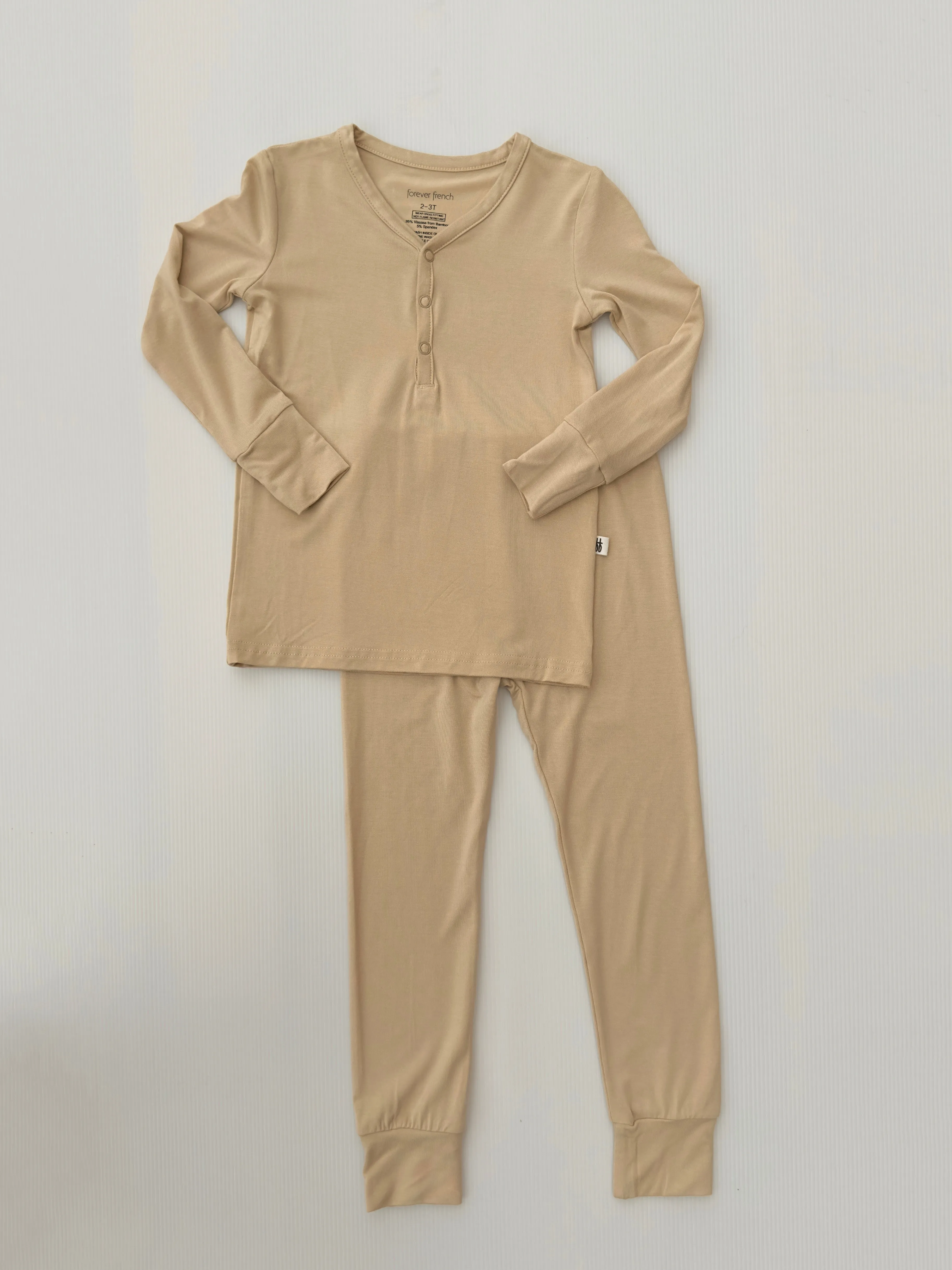 Bamboo Two Piece Pajamas | Limestone