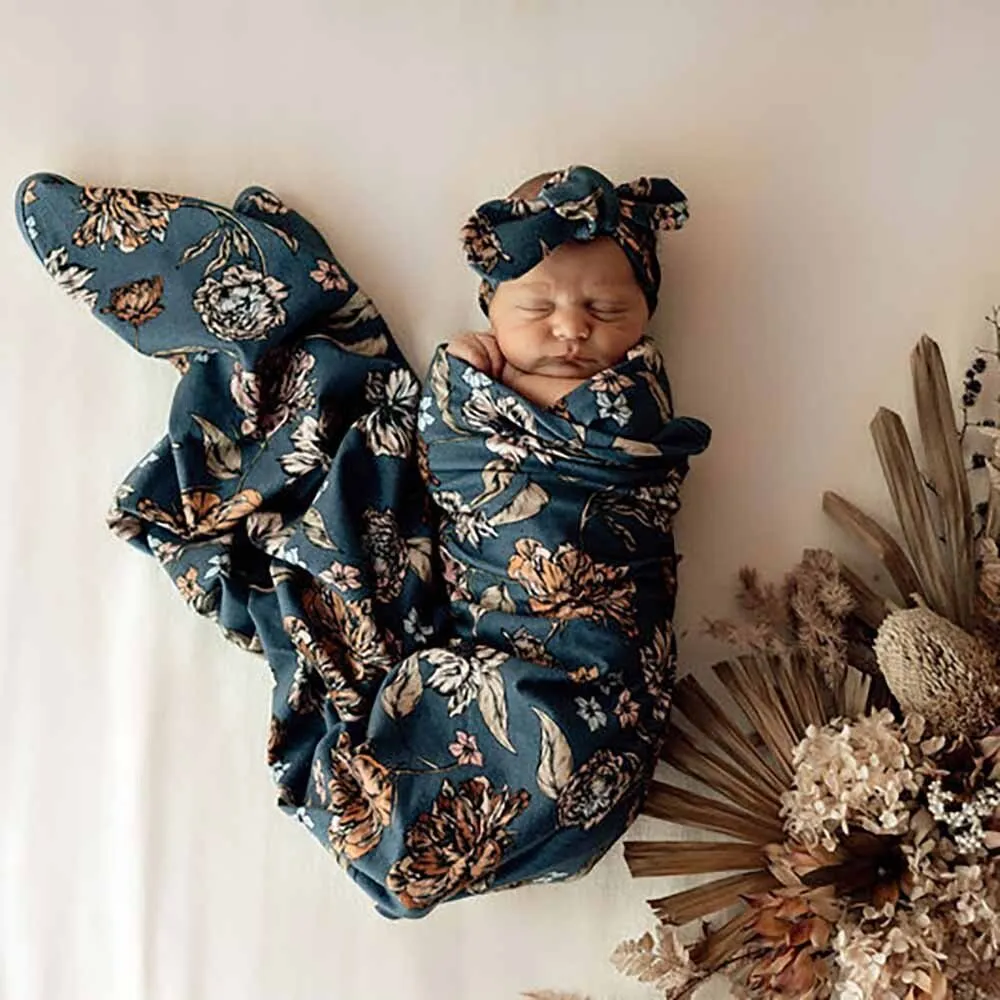 Belle Organic Jersey Wrap & Topknot Set