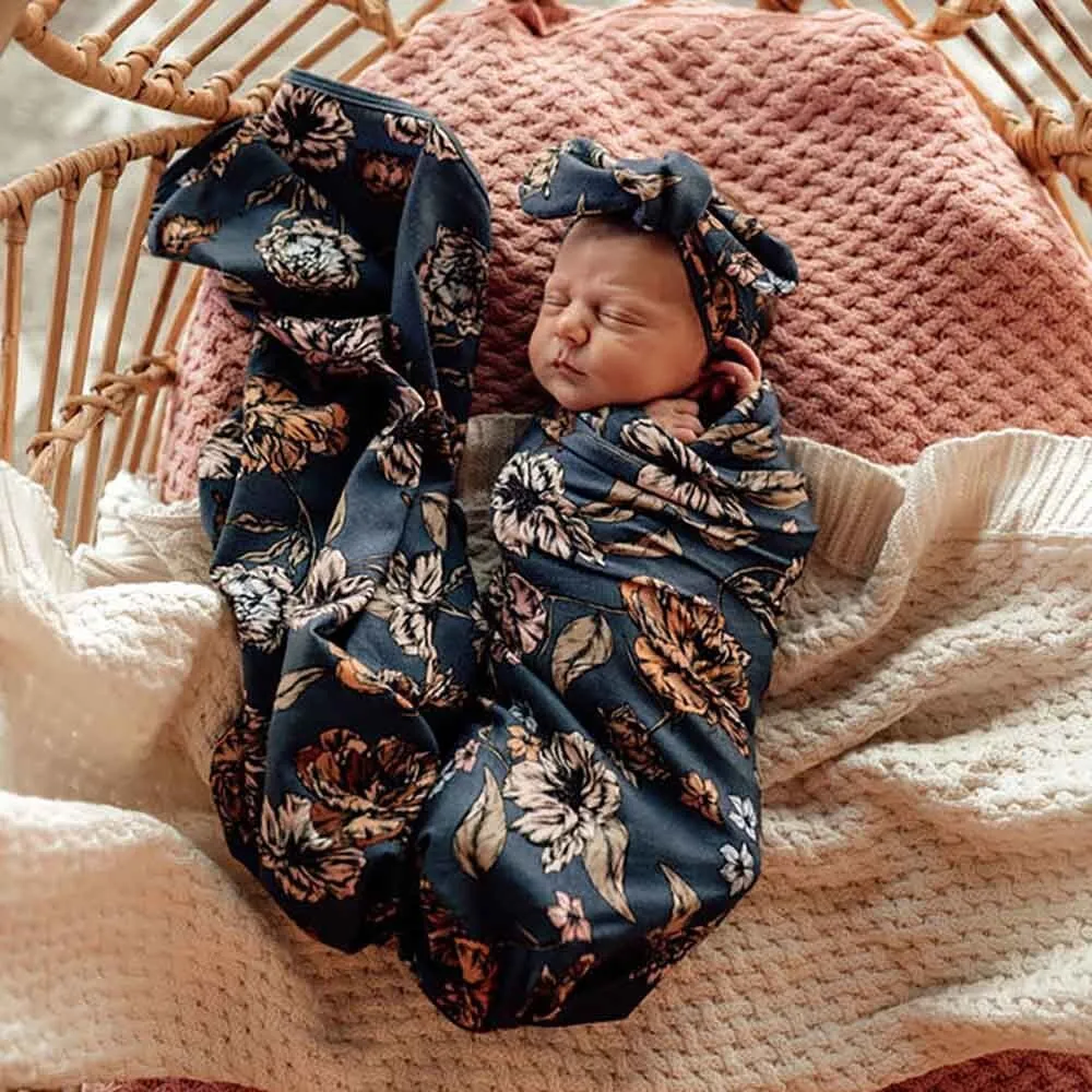 Belle Organic Jersey Wrap & Topknot Set