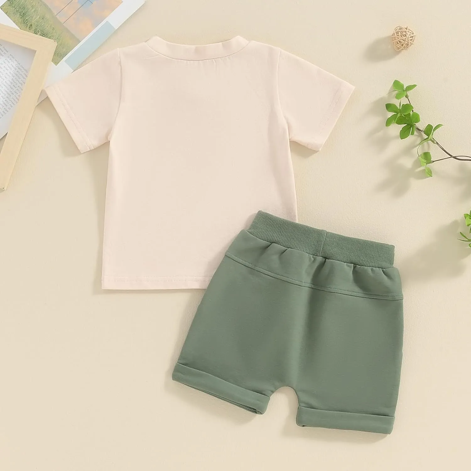 BemeyourBBs Toddler Baby Boy Summer Clothes Funny Letter T Shirt Elastic Waist Pockets Shorts Set 2 Piece Outfit