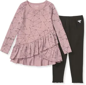 Burt's Bees Baby Baby Girls' Long Sleeve Top and Pant Set, 100% Organic Cotton