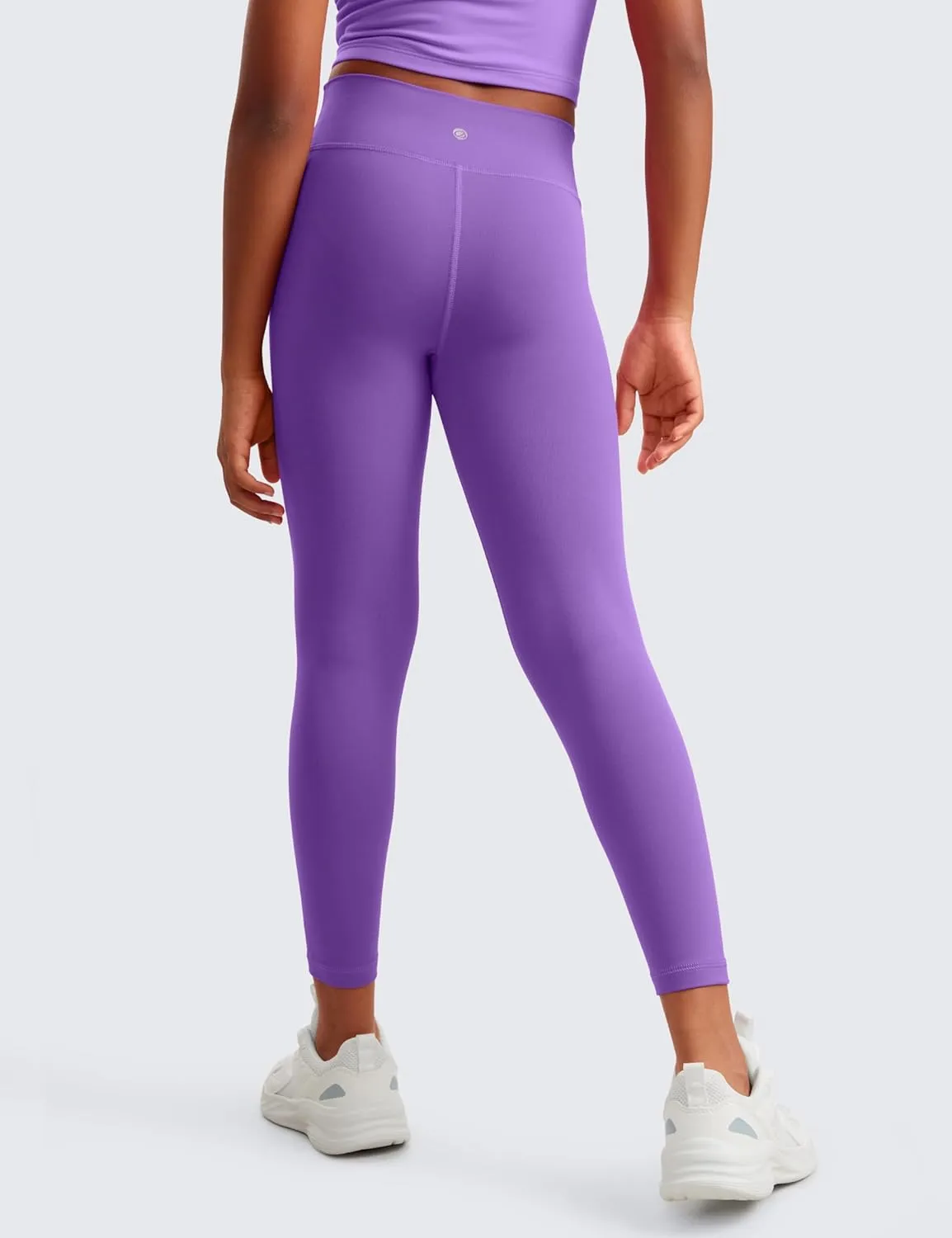 CRZ YOGA Girls Butterluxe Crossover Athletic Leggings - High Waist V Cross Kids Lounge Pants Yoga Active Dance Running Tights
