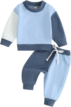 Fernvia Toddler Baby Girl Clothes 3 6 9 12 18 24 Months Fall Outfits Solid Long Sleeve Sweatshirt Tops   Pants Set