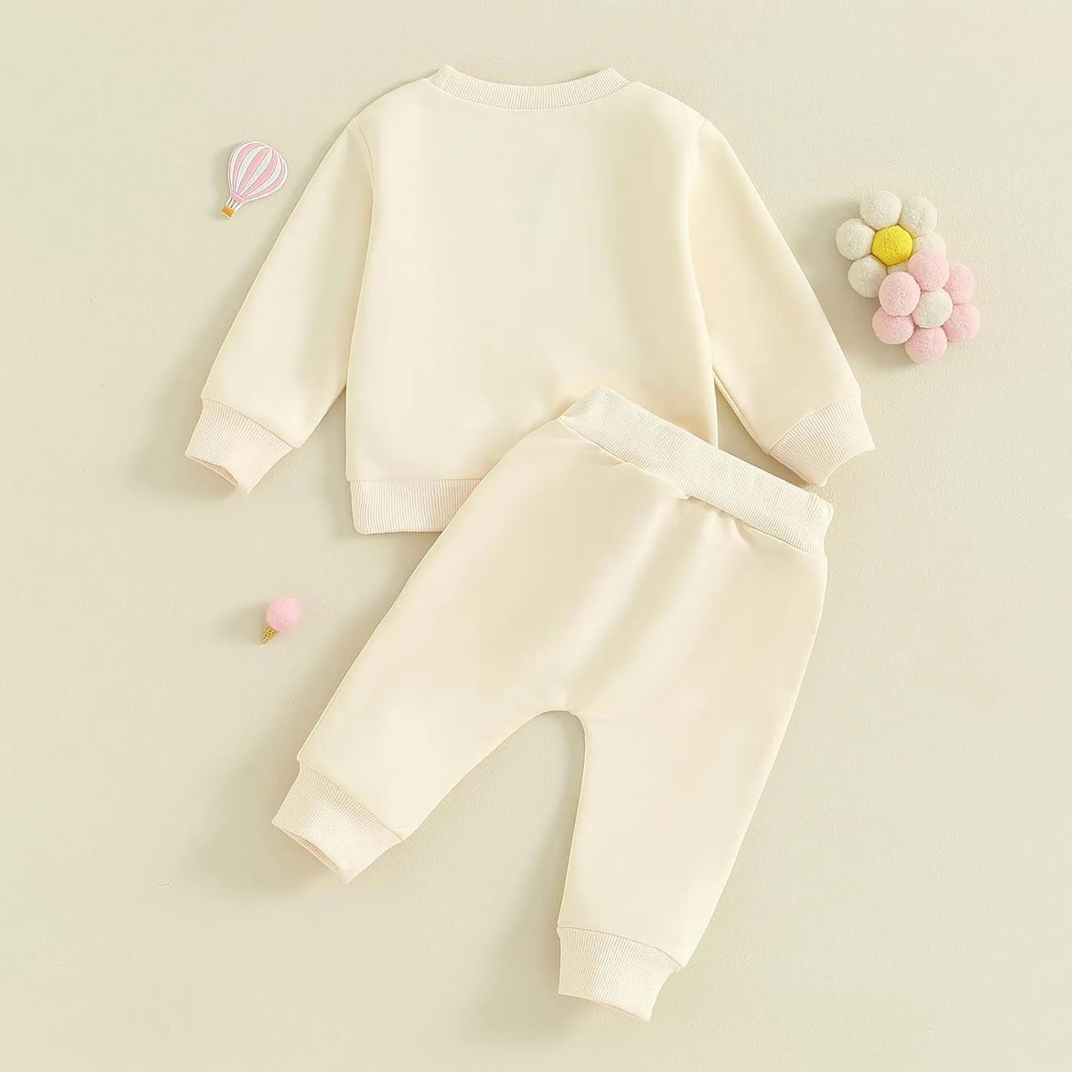Fernvia Toddler Baby Girl Clothes 3 6 9 12 18 24 Months Fall Outfits Solid Long Sleeve Sweatshirt Tops   Pants Set