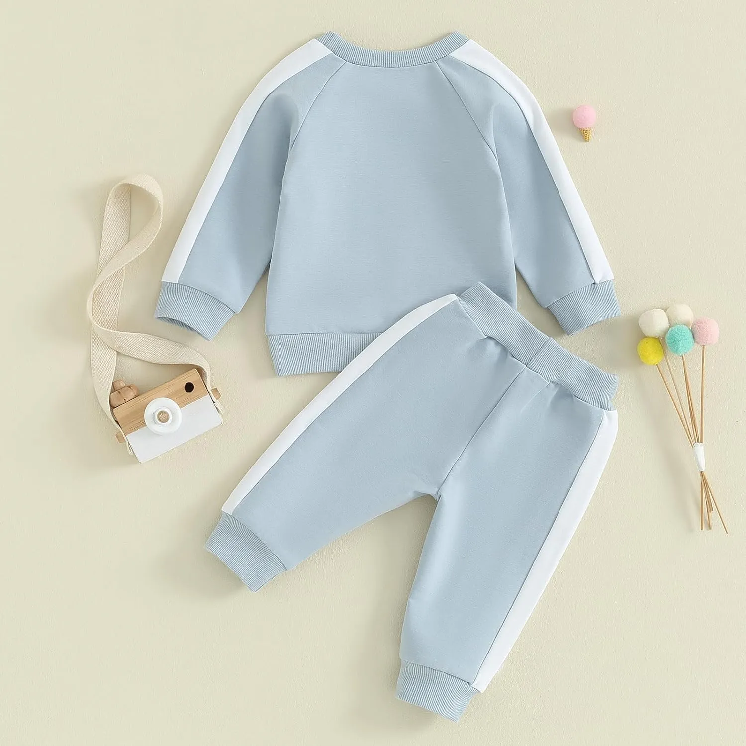 Fernvia Toddler Baby Girl Clothes 3 6 9 12 18 24 Months Fall Outfits Solid Long Sleeve Sweatshirt Tops   Pants Set