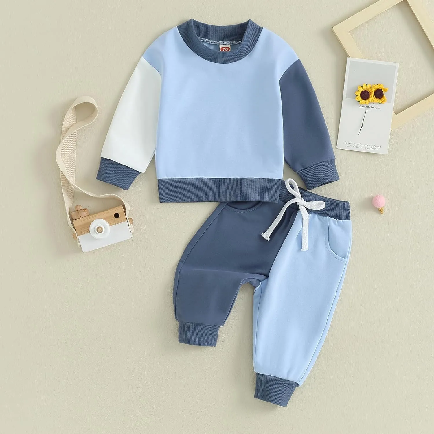 Fernvia Toddler Baby Girl Clothes 3 6 9 12 18 24 Months Fall Outfits Solid Long Sleeve Sweatshirt Tops   Pants Set