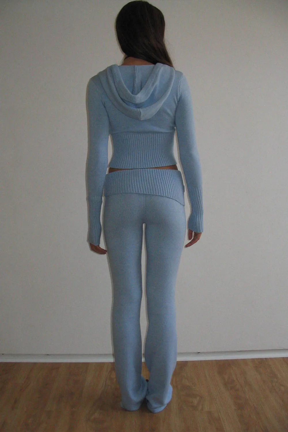 Fleur Cloud Knit Low Rise Pant - Cornflower