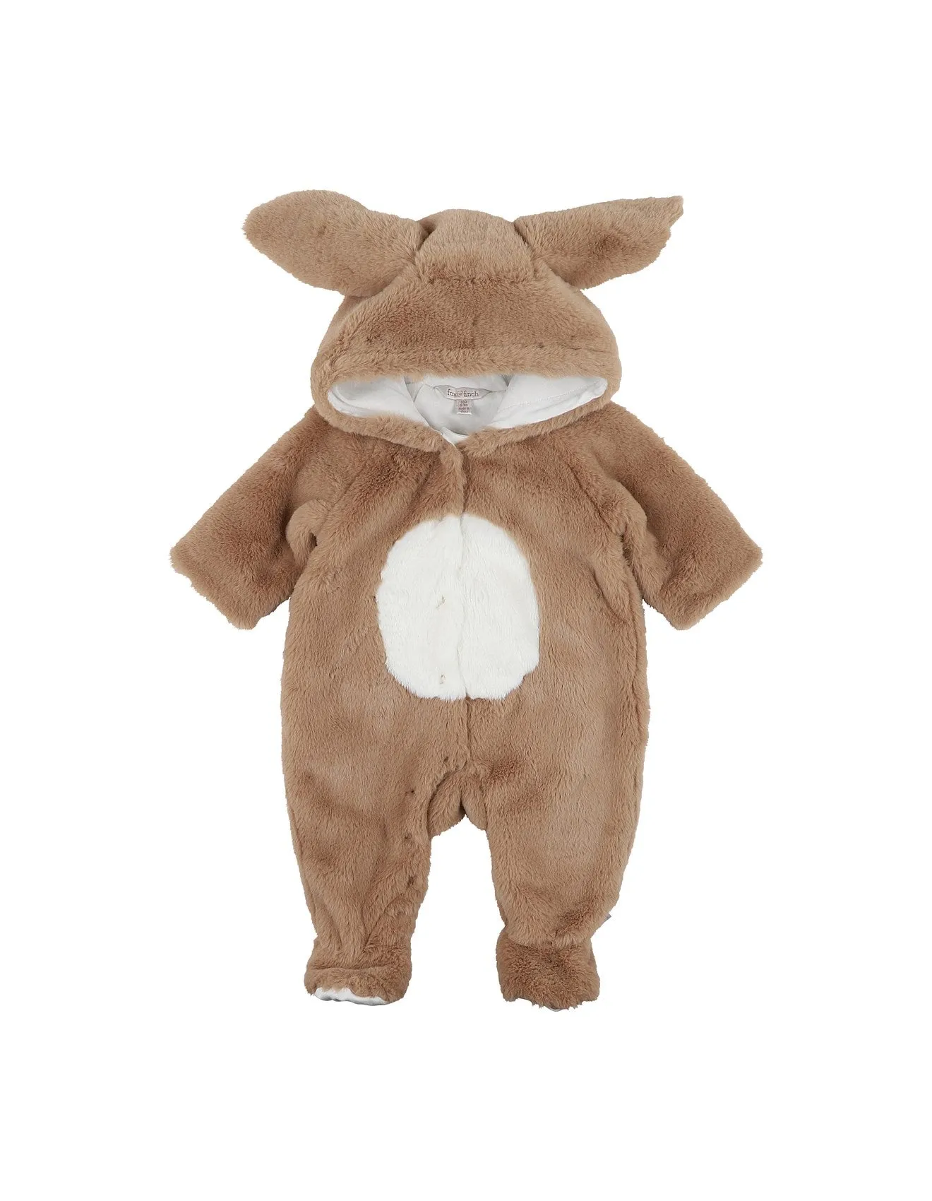 FOX & FINCH LATTE FAUX FUR BUNNY ONESIE