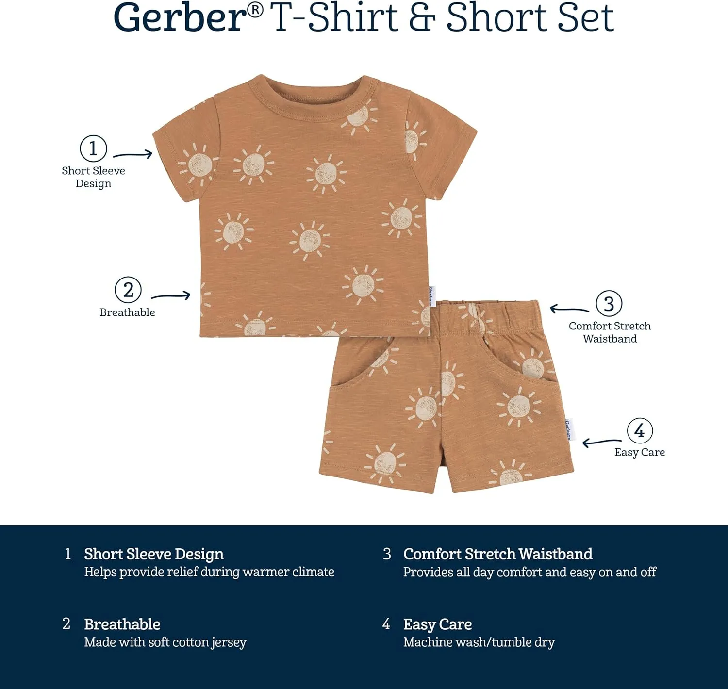Gerber baby-boys T-shirt and Shorts Set