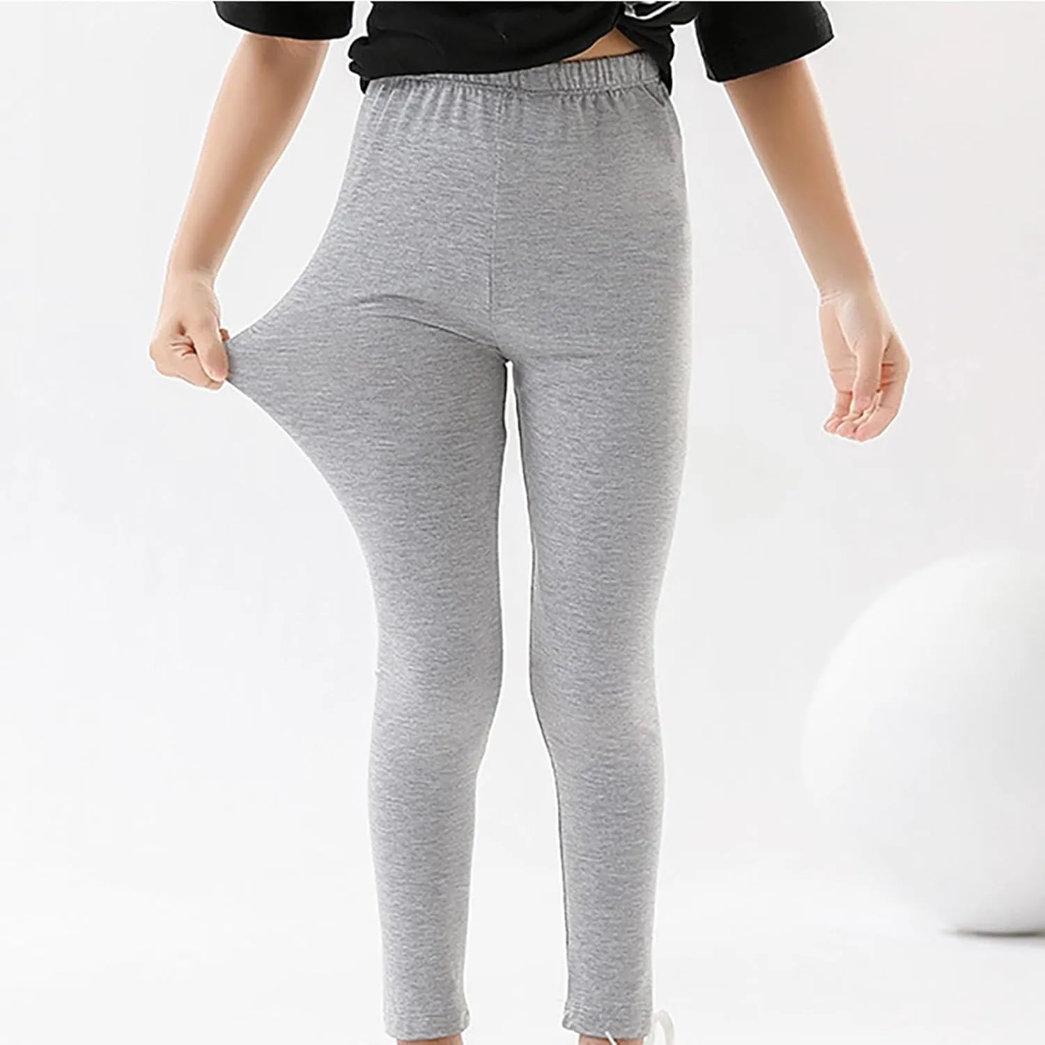 Girls High Waist Yoga Pants Toddler Kids Athletic Leggings Stretchy Comfy Dance Tights Solid Color Casual Workout Pant