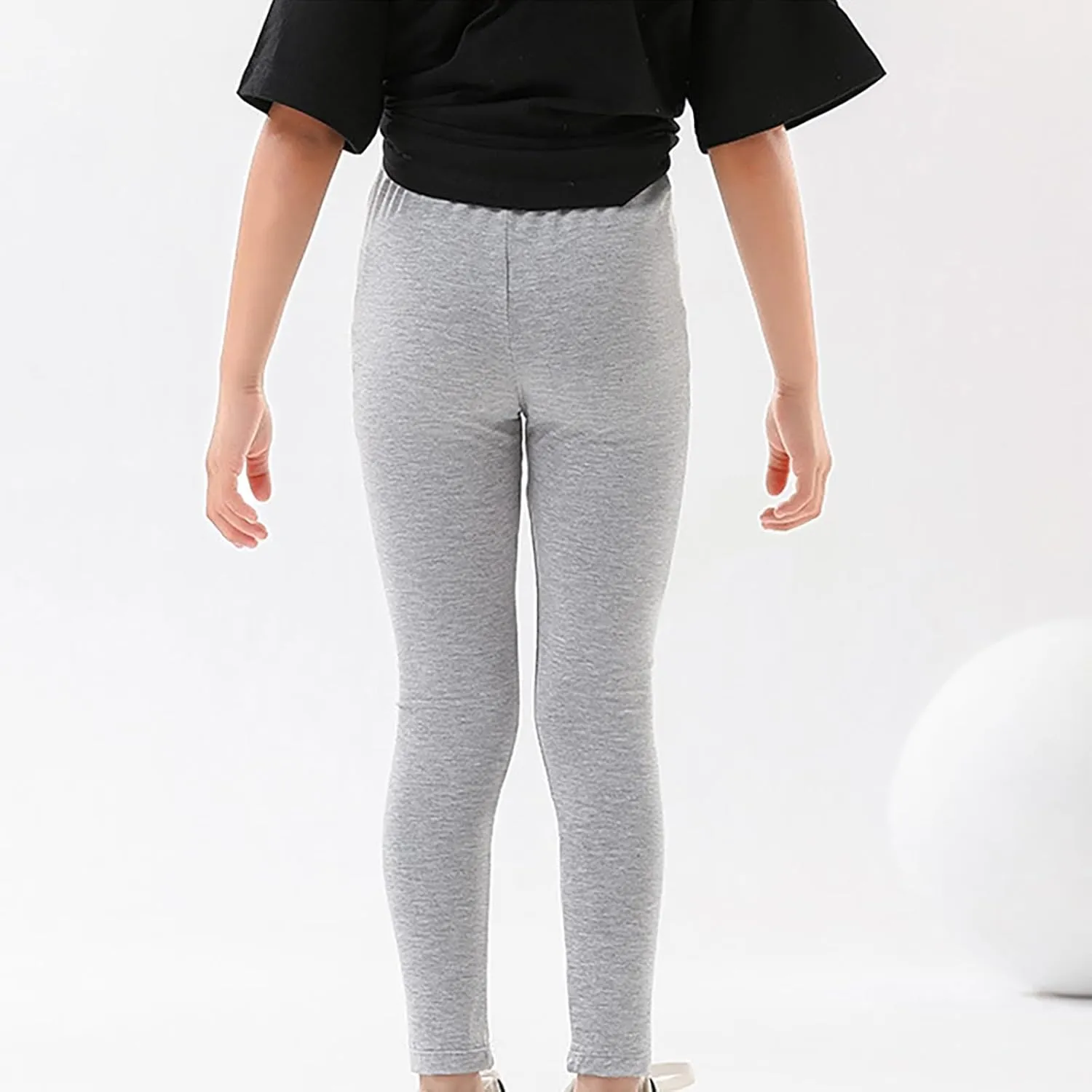 Girls High Waist Yoga Pants Toddler Kids Athletic Leggings Stretchy Comfy Dance Tights Solid Color Casual Workout Pant