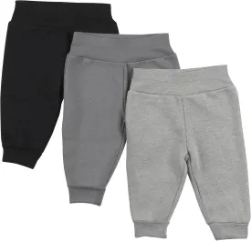 Hanes Girls Fleece Pull-on Pants 3-pack, Flexy Super Soft 4-Way Sweatpants, Stretch Joggers for Babies & Toddlers