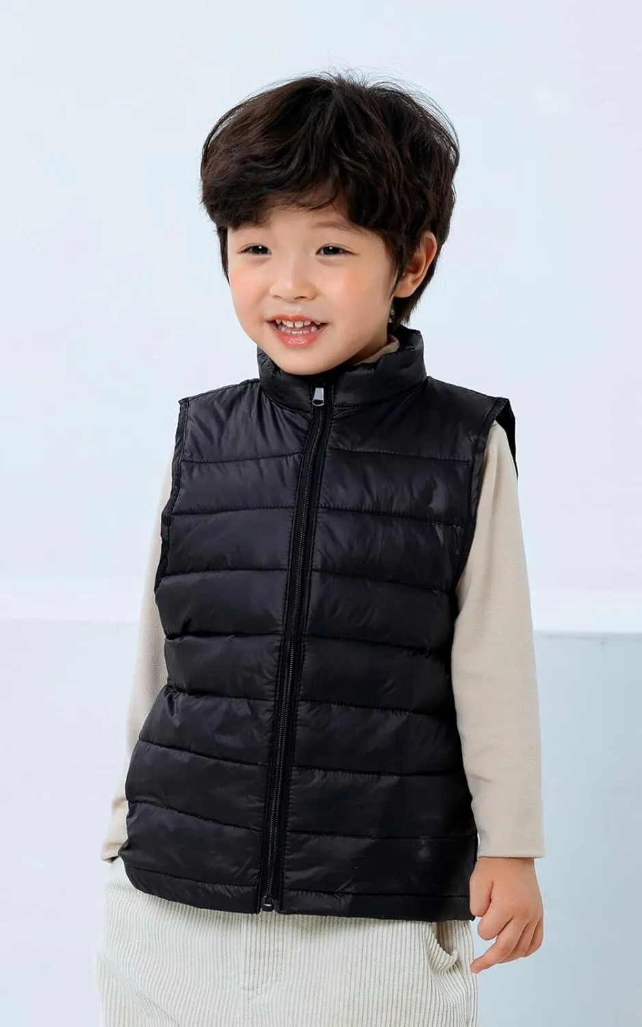 Happy Cherry Down Puffer Vest for Boy Girls Lightweight Water-Resistant Winter Jacket Outwear Kids Fall Sleeveless Coats