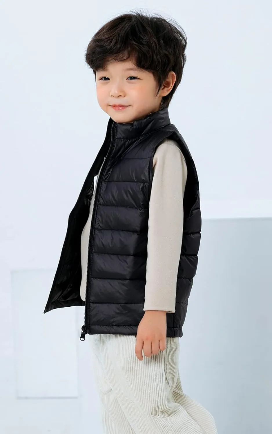 Happy Cherry Down Puffer Vest for Boy Girls Lightweight Water-Resistant Winter Jacket Outwear Kids Fall Sleeveless Coats