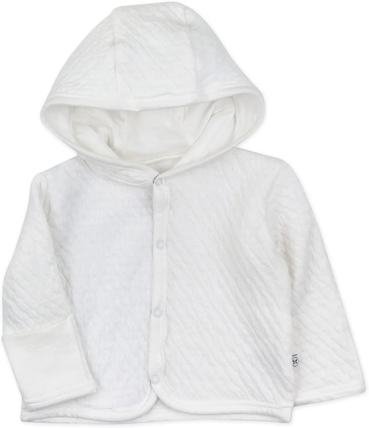 HonestBaby Matelasse Snap-Front Hoodie 100% Organic Cotton Infant Baby Boys, Girls