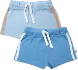 HonestBaby unisex-baby 2-pack Cargo Shorts 100% Organic Cotton for Infant Baby and Toddler, Boys, Girls