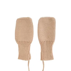 Hvid Knitted Mittens - Apricot