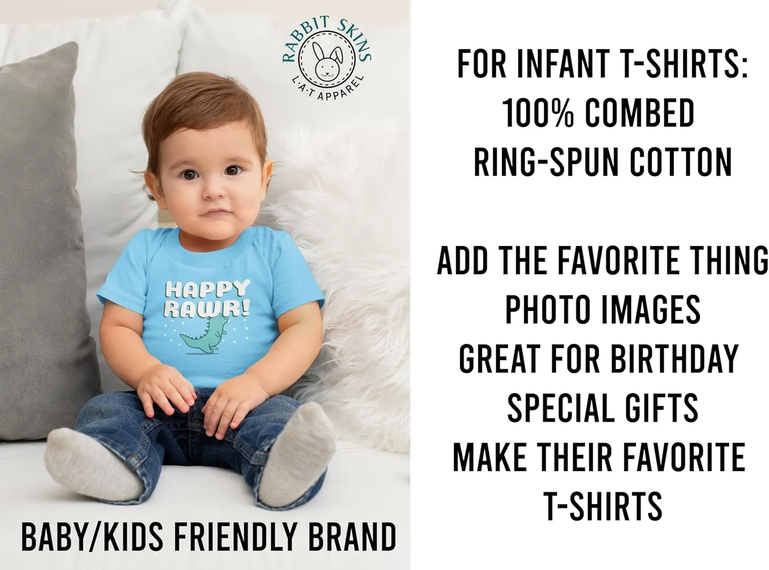 INK STITCH Infant Baby 3322 Custom Printing Add Logo Image Photo Personalized T-Shirts