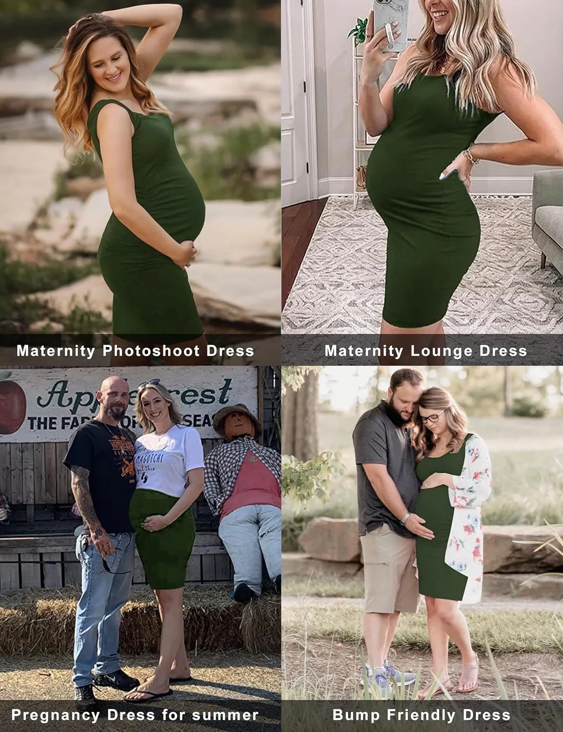 KIM S Women's Maternity Sleeveless Dresses S-XXL, Summer Bodycon Dress for Daily or Baby Shower
