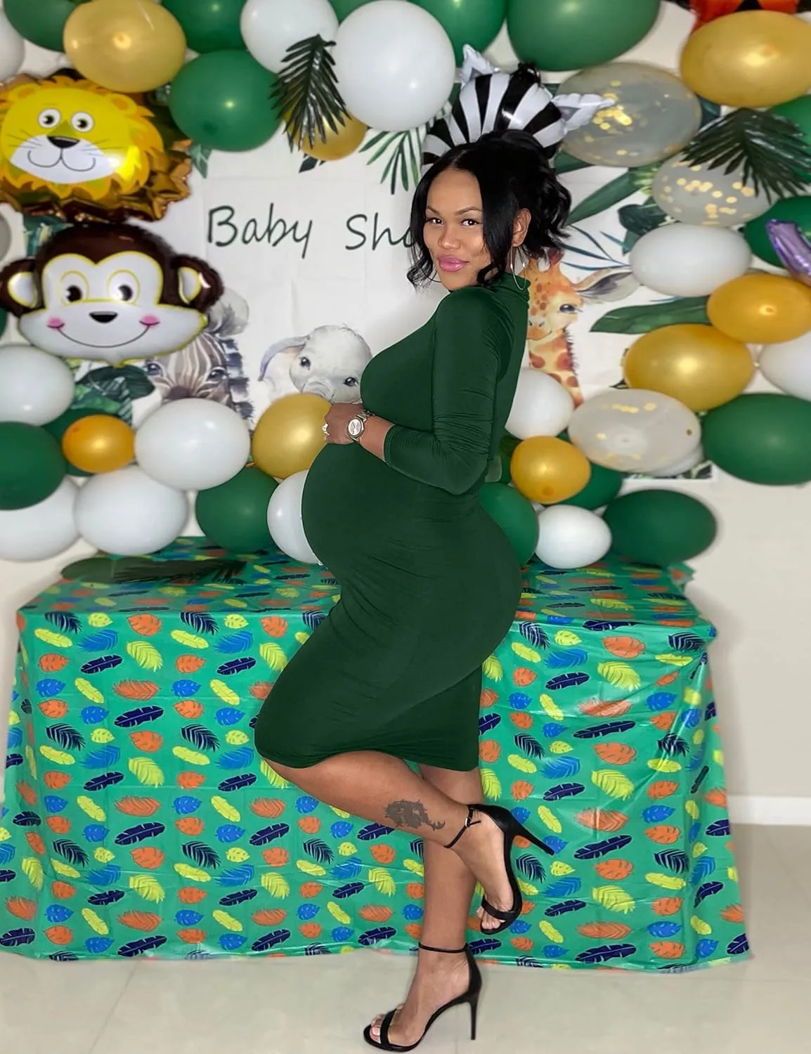 Maternity Dresses for Women Winter Long Sleeve Maternity Bodycon Dress for Baby Shower Maternity Photoshoot