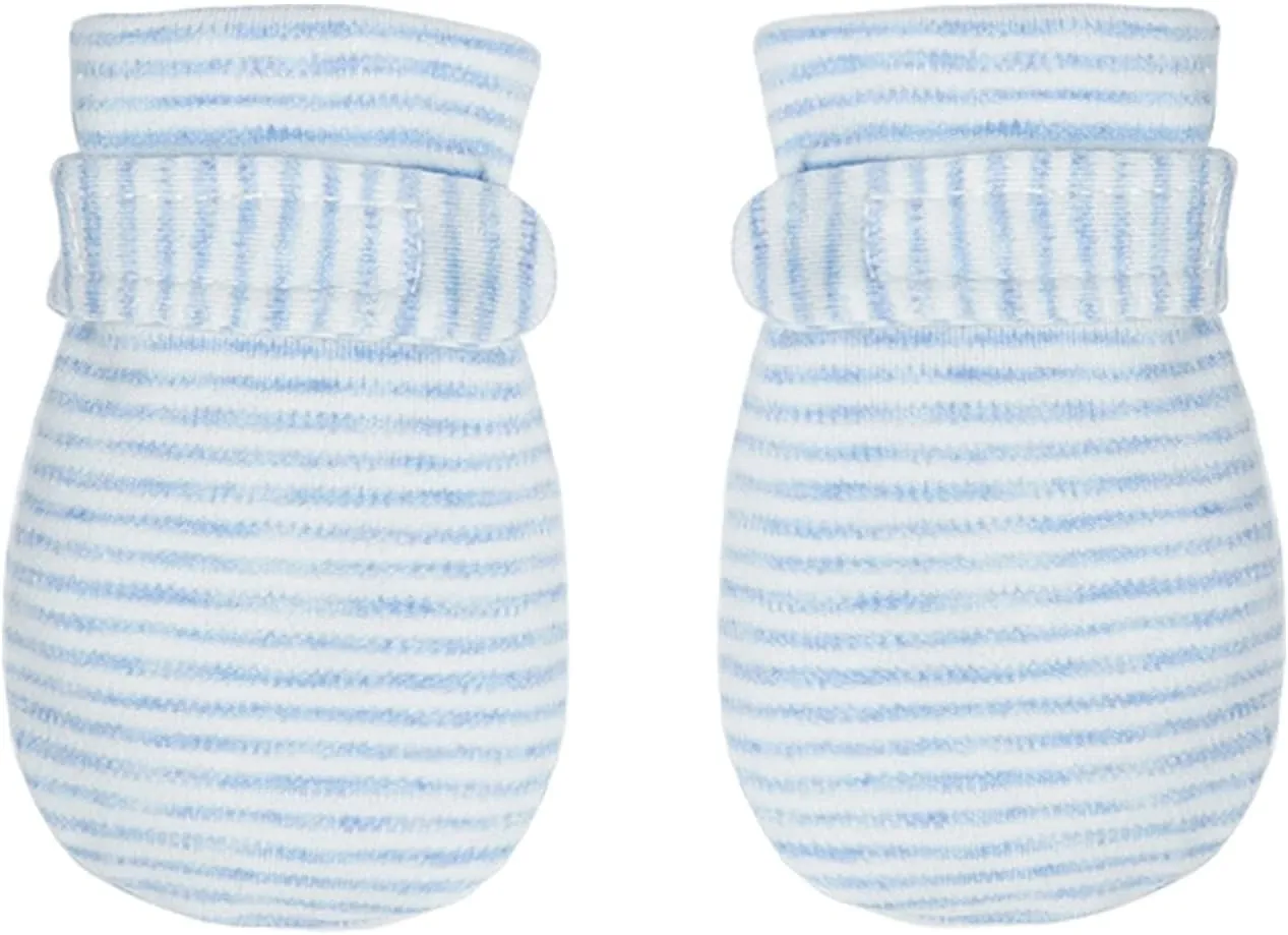 Newborn Baby No Scratch Mittens Stay On, 100% Cotton Breathable, Adjustable Infant Gloves for Baby Boys Girls Mittens