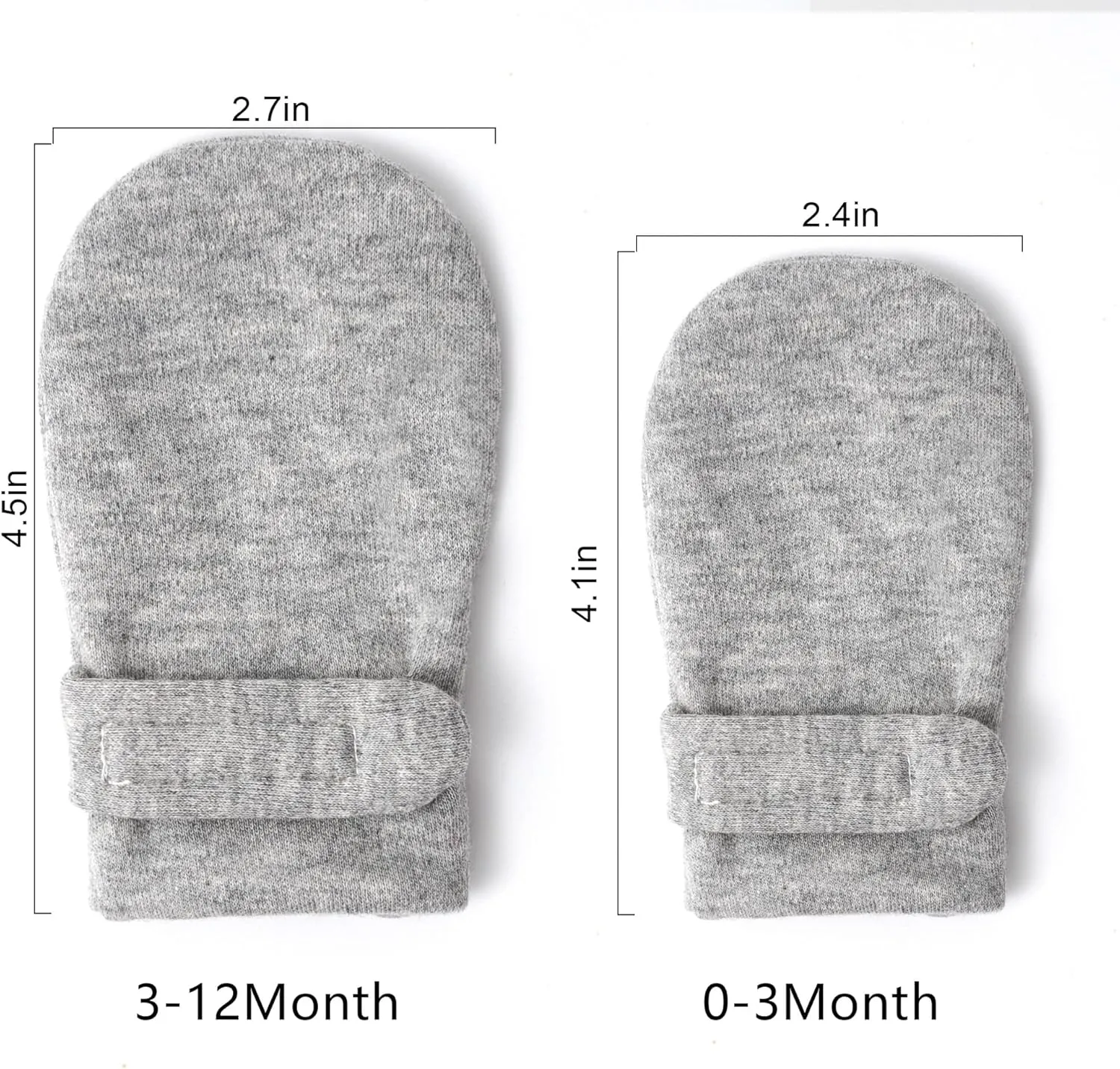 Newborn Baby No Scratch Mittens Stay On, 100% Cotton Breathable, Adjustable Infant Gloves for Baby Boys Girls Mittens