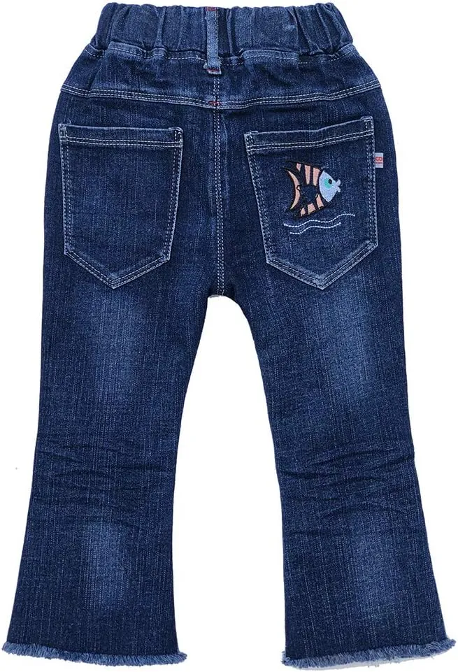 Peacolate 4-9T Infant Little Kids Girls Embroidery Jeans Denim Pants