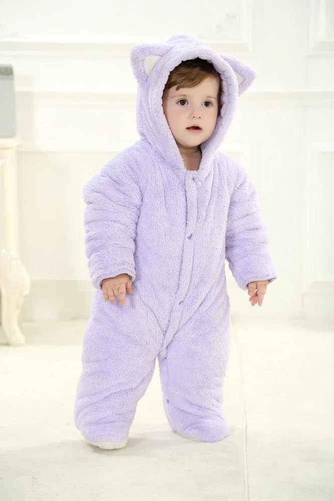 Purple Cat Cute Baby Infant Toddler Animal Onesie Costume