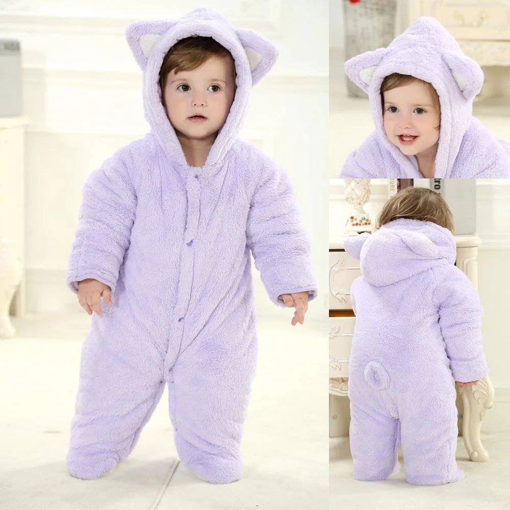 Purple Cat Cute Baby Infant Toddler Animal Onesie Costume