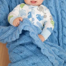 Red Heart Cabled Knit Baby Blanket