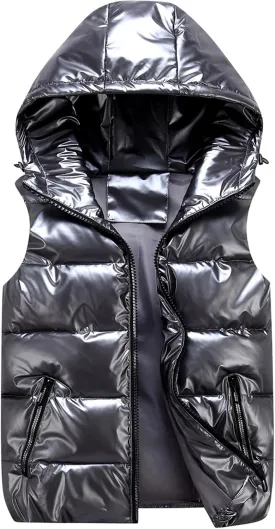 SEAUR - Puffer Vest Boy Winter Coat Shiny Girl Metallic Outwear Kids Sleeveless Jacket Down Warm Waterproof Waistcoat