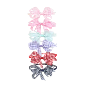 Small Gingham Bow Stretch Headband