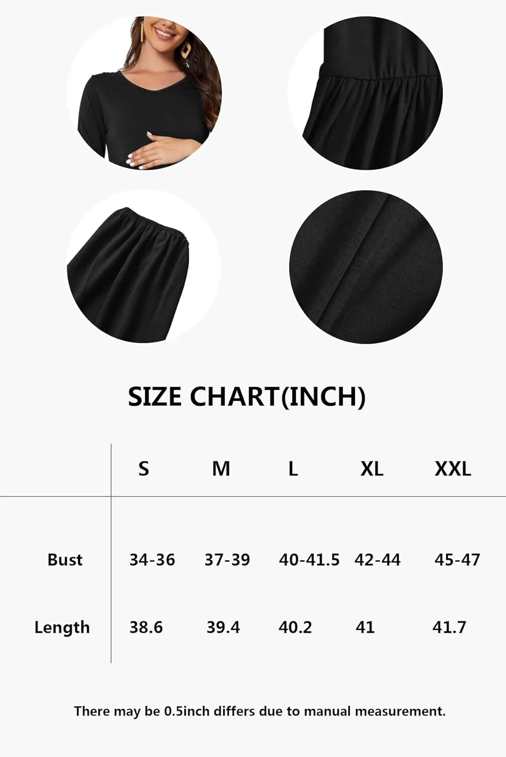 Smallshow Women's Maternity Dress Ruffle Long Sleeve Pregnancy Clothes