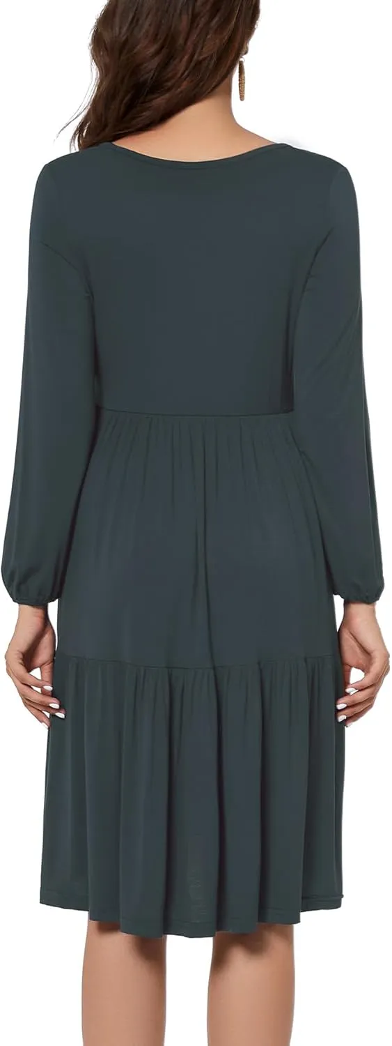 Smallshow Women's Maternity Dress Ruffle Long Sleeve Pregnancy Clothes