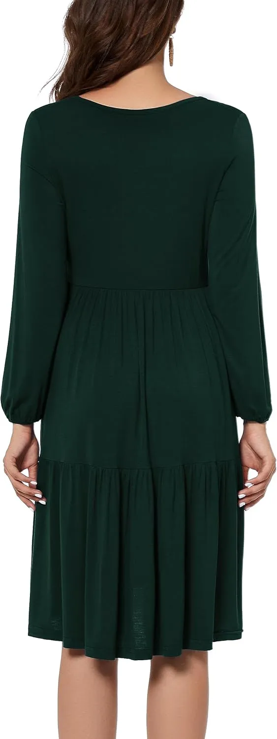 Smallshow Women's Maternity Dress Ruffle Long Sleeve Pregnancy Clothes