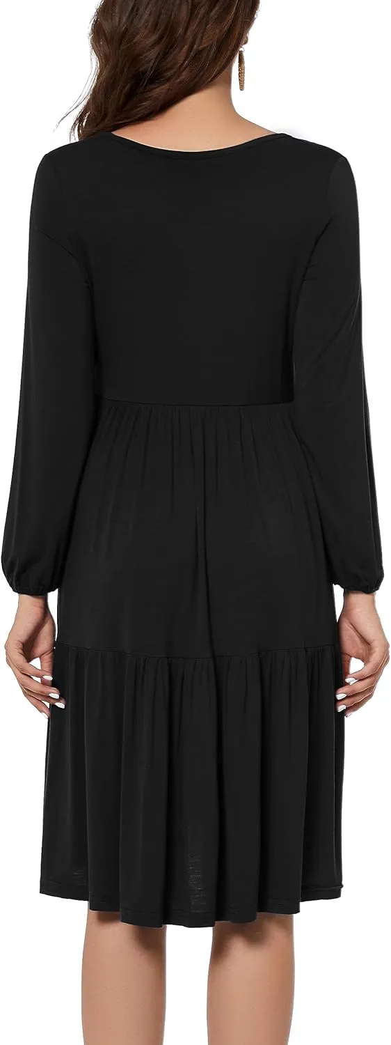 Smallshow Women's Maternity Dress Ruffle Long Sleeve Pregnancy Clothes
