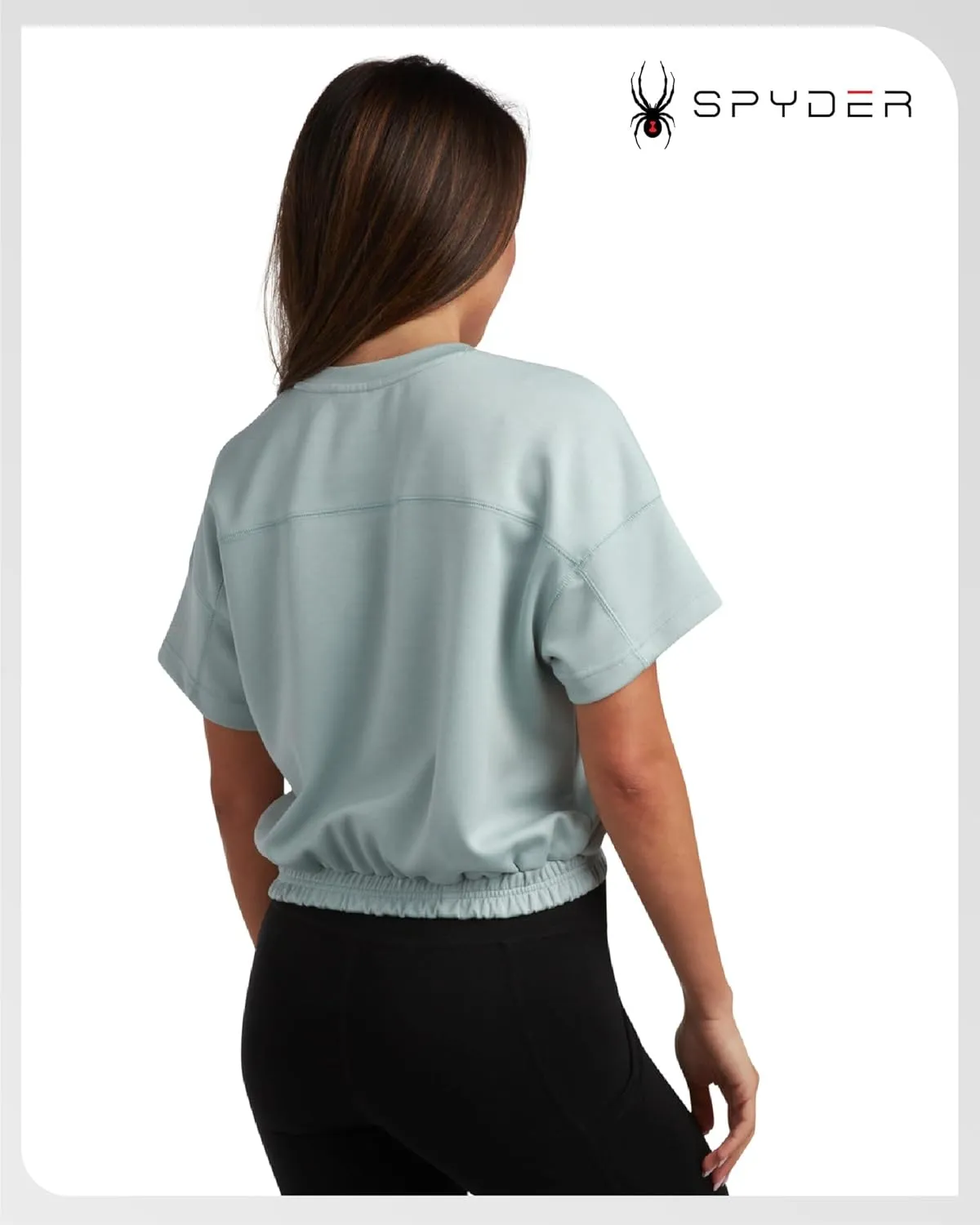 Spyder Womens Crop Tops - UPF 30  Short Sleeve Crewneck Baby Tee, Boxed Fit Cropped T Shirts for Women (Sizes: S-XL)