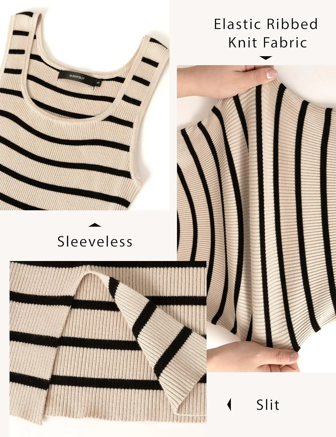 SUNNYBUY Women's Striped Maternity Dress Summer Tank Bodycon Dresses Knit Slit Pregnancy Clothes