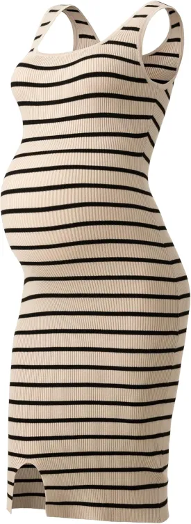 SUNNYBUY Women's Striped Maternity Dress Summer Tank Bodycon Dresses Knit Slit Pregnancy Clothes