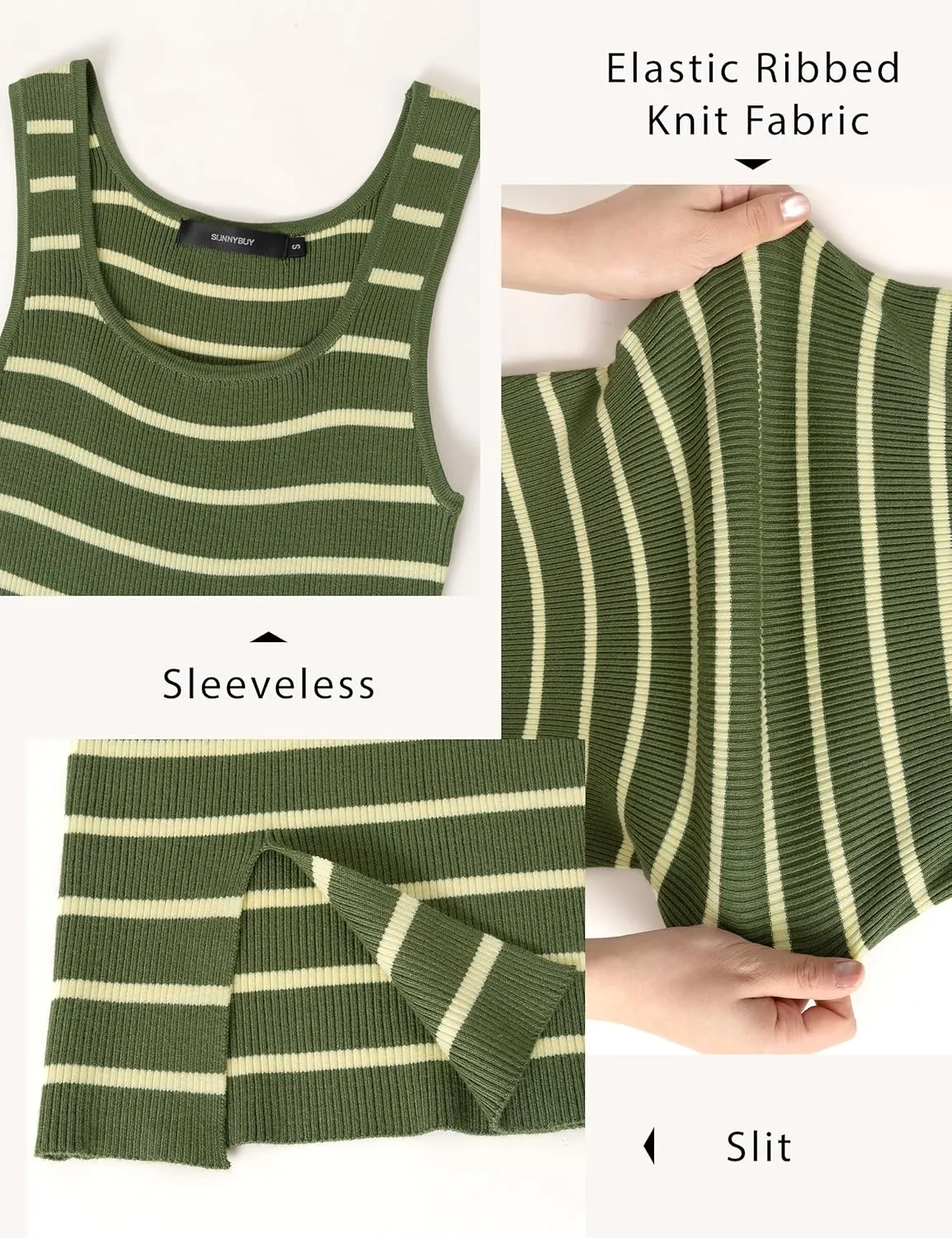 SUNNYBUY Women's Striped Maternity Dress Summer Tank Bodycon Dresses Knit Slit Pregnancy Clothes