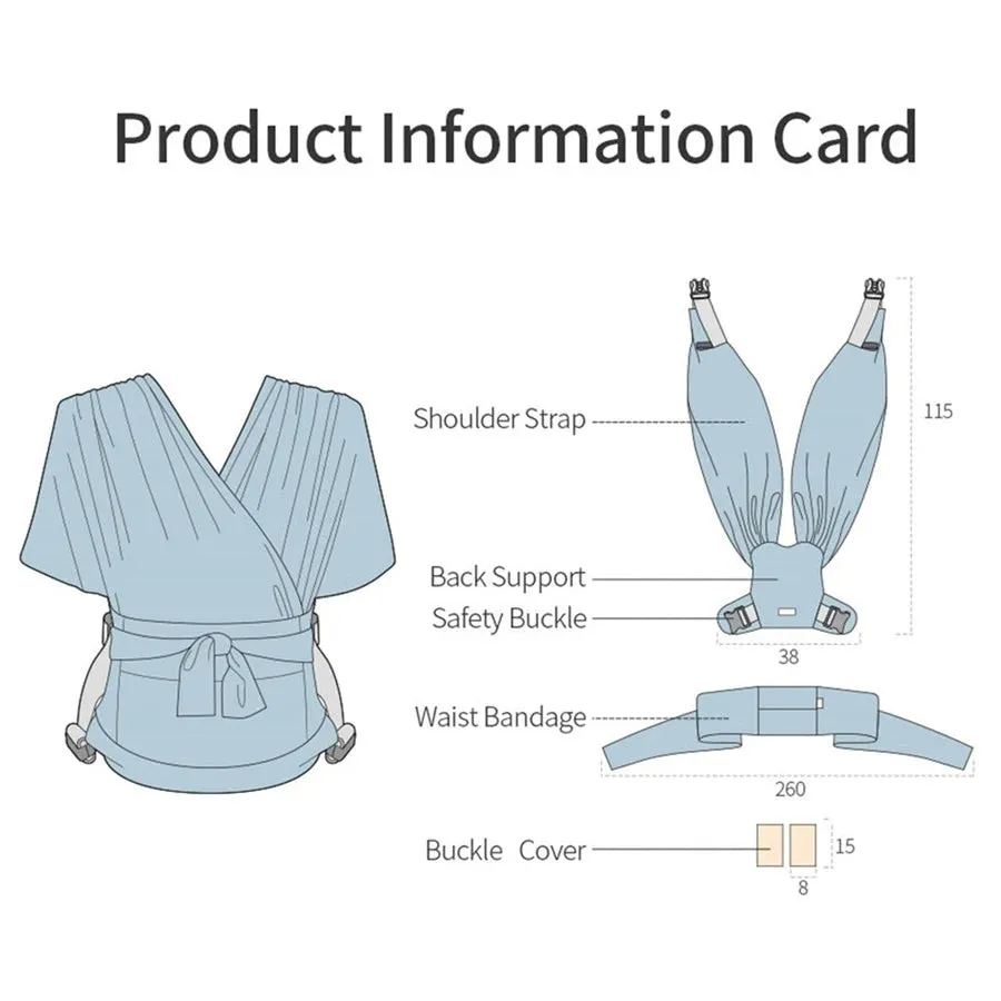 Sunveno Adjustable Baby Wrap Carrier Sling (Grey)