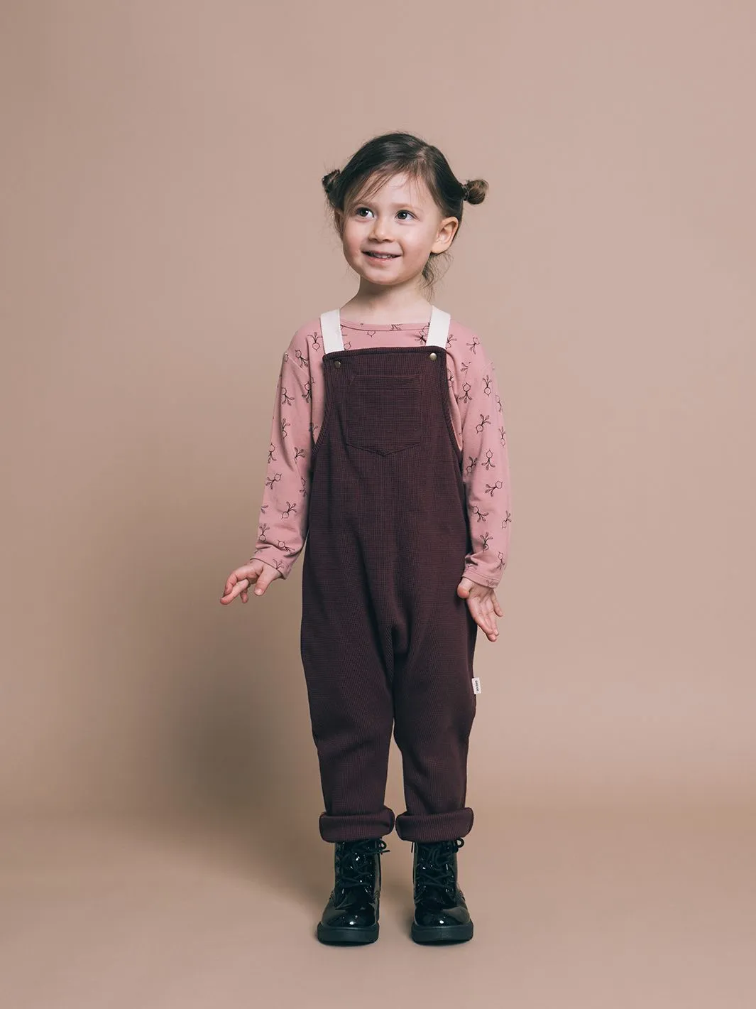 The Waffle Overalls - Plum - BABY