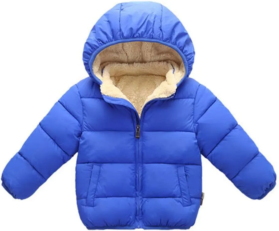 Toddler Baby Hooded Down Jacket Boys Girls Kids Thicken Warm Winter Coat Outerwear 1-7t