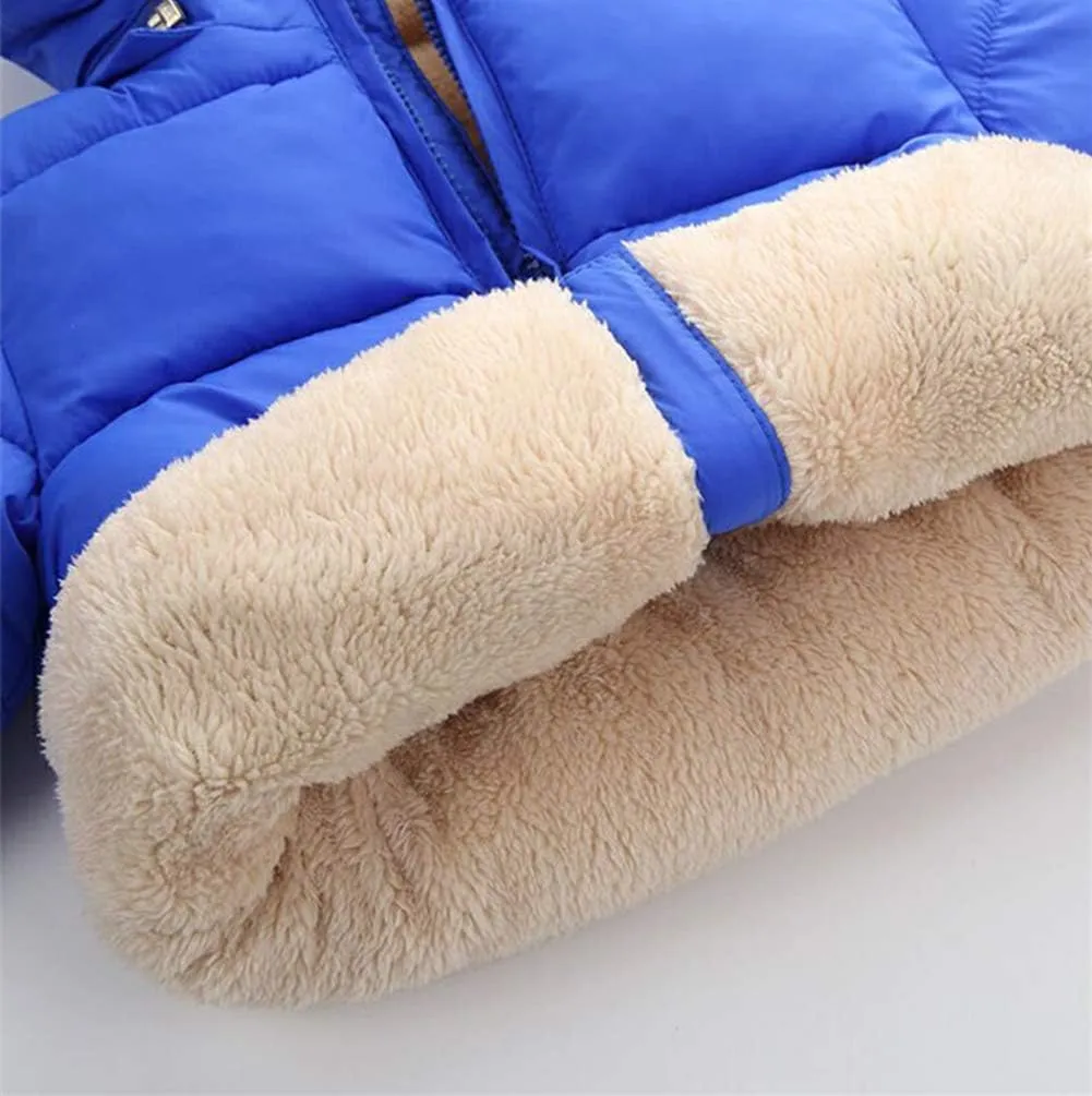 Toddler Baby Hooded Down Jacket Boys Girls Kids Thicken Warm Winter Coat Outerwear 1-7t