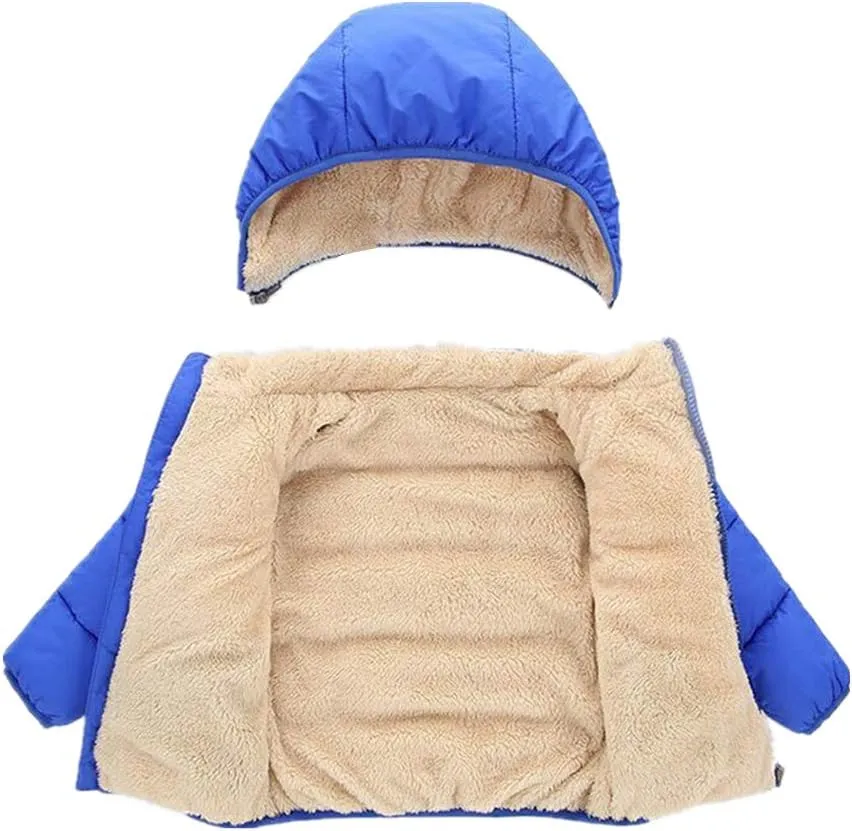 Toddler Baby Hooded Down Jacket Boys Girls Kids Thicken Warm Winter Coat Outerwear 1-7t