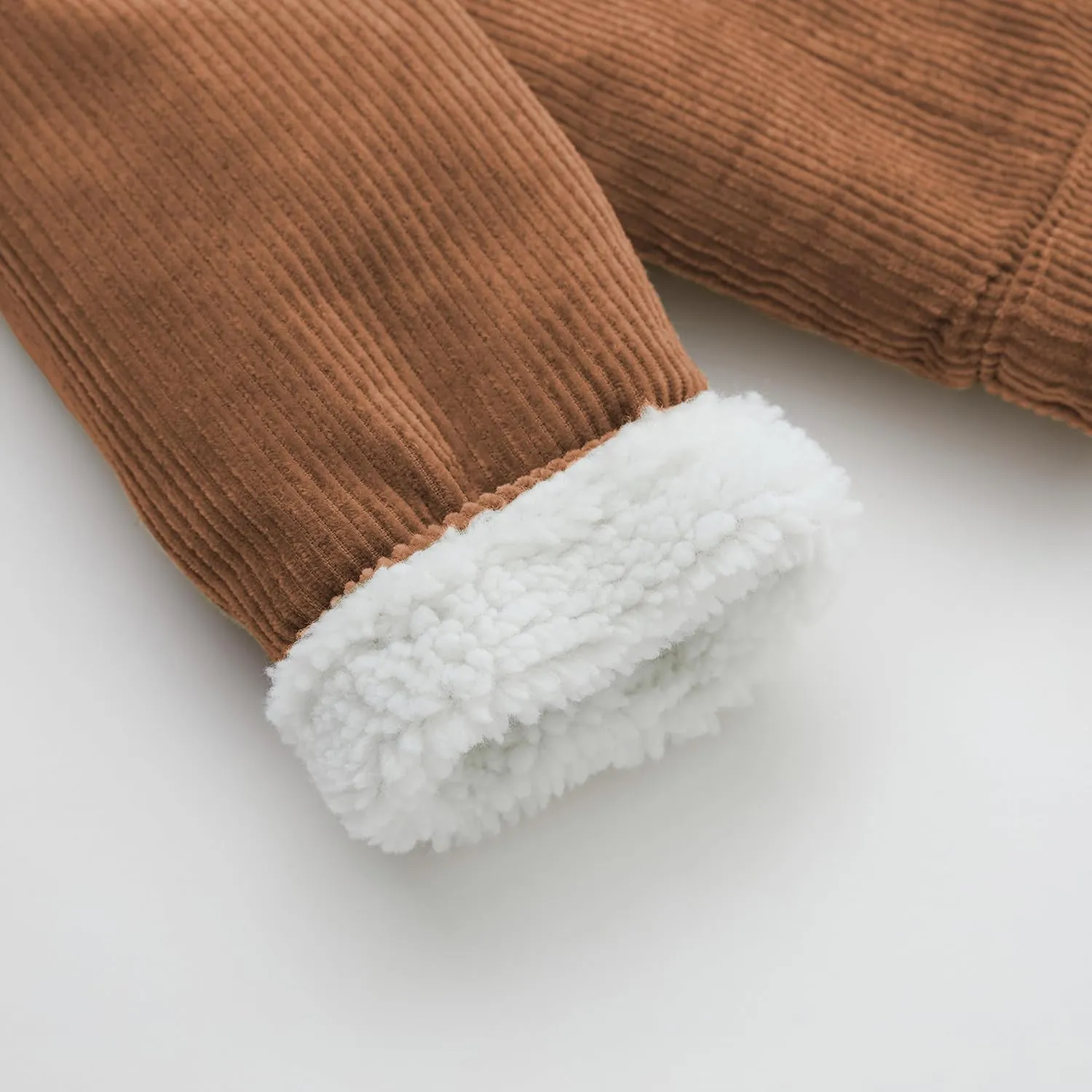 Toddler Boy Winter Corduroy Jacket Baby Girl Fall Sherpa Lined Outwear Coat
