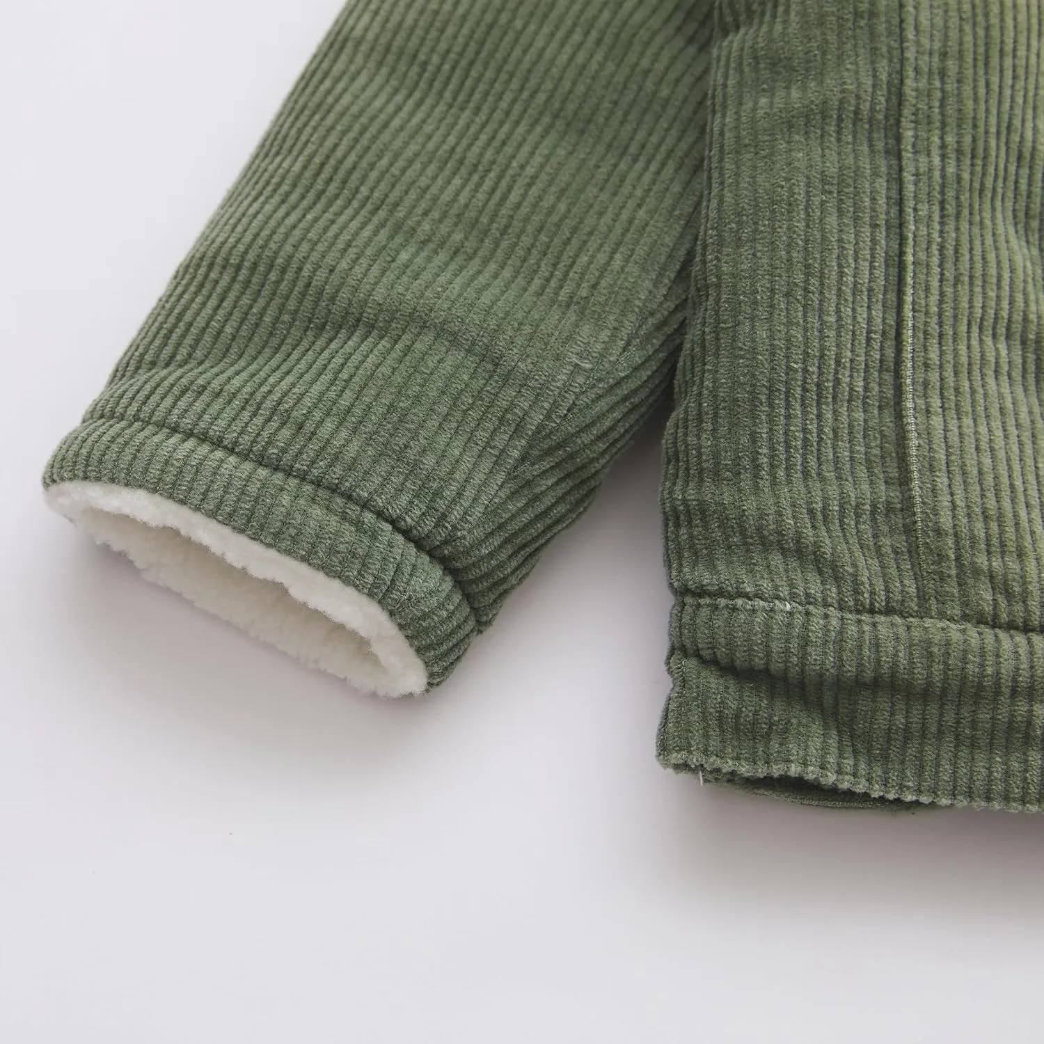 Toddler Boy Winter Corduroy Jacket Baby Girl Fall Sherpa Lined Outwear Coat